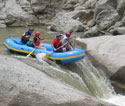 White water transporting by raft with Tocucan
