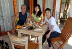 blissed-out breakfast with Eunice and Shoco after doing Kundalini Yoga at Taman Hati Ashram