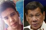 Kian Loyd Delos Santos and President Rodrigo Duterte