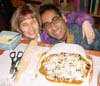 Susie and Dev with his 'already famous' pesto pizza