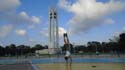 handstand at the Quezon Circle