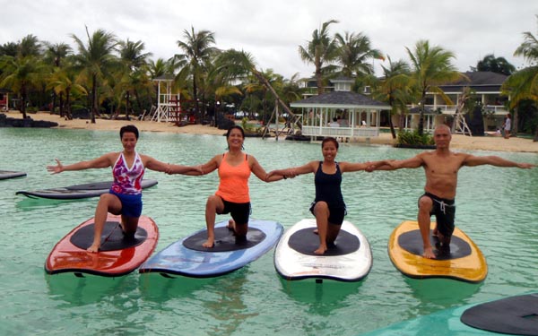 SUP Yoga with Jeanne Torrefranca at Plantation Bay