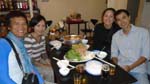 Vipassana meditators, Tuyen, Mi, Son and myself..eating healthy at a vegetarian restaurant