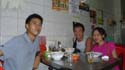 me and Tuyen, meeting up with Valentin Sam for dinner at the Chinaman's noodle-pulling resto