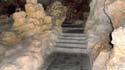 the cave interior had a tiled walkway with steps