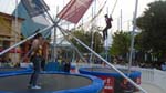 trampoline-bouncing on a harness
