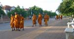 Buddhist monks on their daily routine