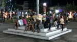the park becomes a community hangout at night