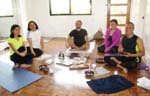 conducting a half day yoga workshop at Chinqui's place