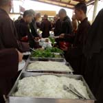 fresh cooked noodles, organic vegetables and other vegetarian offerings
