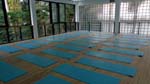 big space with high ceiling for yoga practice