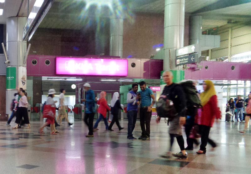 arriving at KL Sentral, Kuala Lumpur