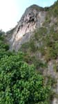a crumbled edifice of the limestone cliff wall reveals most of these outcroppings are not just porous, they are hollow