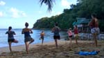 conducting yoga classe to guests of Palawan SandCastles
