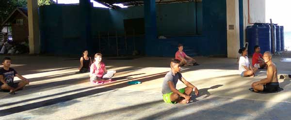 Teaching Yoga in Apo Island