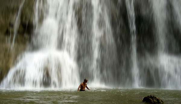 Splashing at Can-umantad Falls, Candijay, Bohol